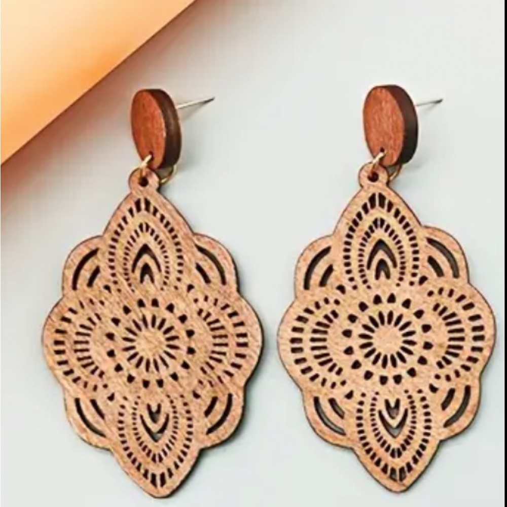 Intricate Wooden Earrings
